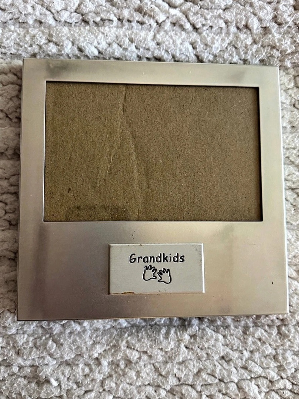 Grandkids 2000s Metal Novelty Picture Frame ~ Silver